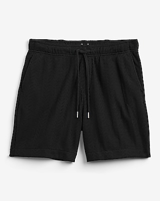 6" Textured Chevron Drawstring Elastic Waist Short