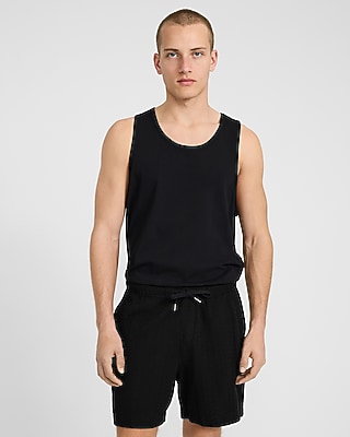 6" Textured Chevron Drawstring Elastic Waist Short