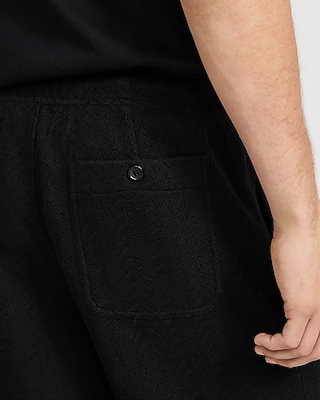 6" Textured Chevron Drawstring Elastic Waist Short