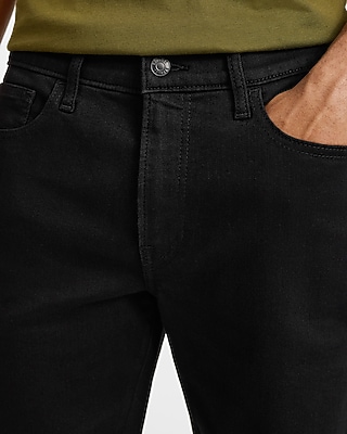 10" Black Stretch Slim Denim Shorts