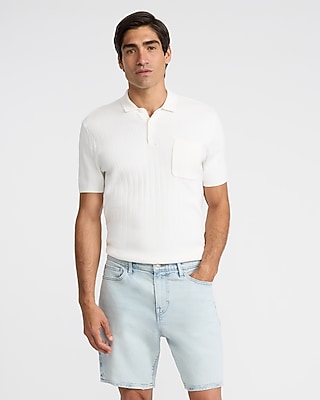 8" Light Wash Stretch Loose Denim Shorts