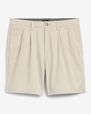 8"  Comfort Waist Hyper Stretch Double Pleat Chino Shorts