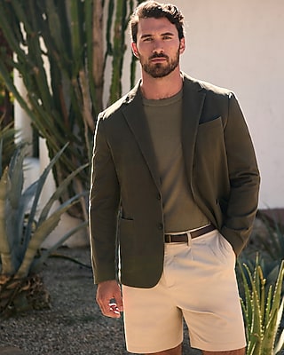 8"  Comfort Waist Hyper Stretch Double Pleat Chino Shorts