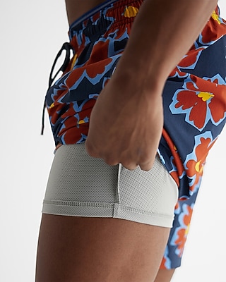 Printed 6" Elastic Waist Swim Trunks
