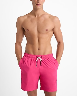 7" Elastic Waist Swim Trunks