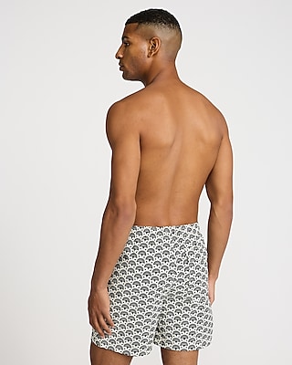 6" Geo Elastic Waist Swim Trunks