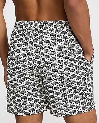 6" Geo Elastic Waist Swim Trunks