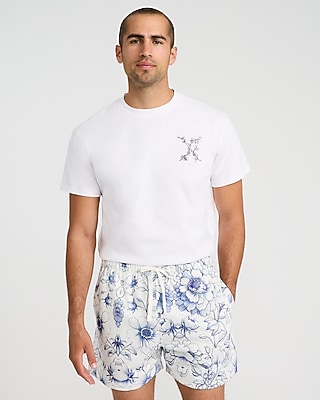 Floral Mesh Drawstring Elastic Waist Shorts