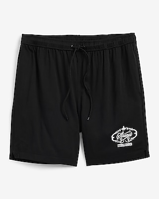 Eternal Summer Drawstring Elastic Waist Black Shorts