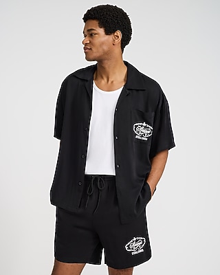 Eternal Summer Drawstring Elastic Waist Black Shorts