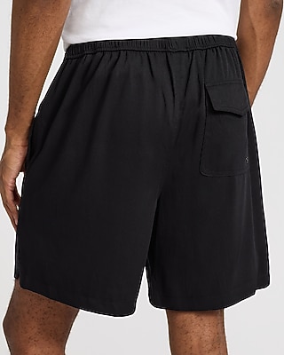 Eternal Summer Drawstring Elastic Waist Black Shorts