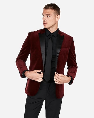 burgundy velvet tuxedo jacket