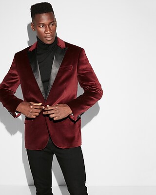 burgundy tuxedo coat