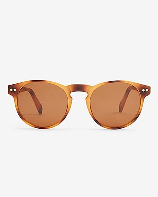 Orange Matte Round Glasses