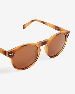 Orange Matte Round Glasses