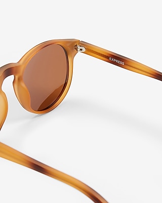 Orange Matte Round Glasses