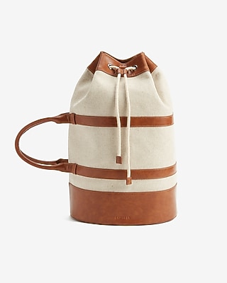 Striped Multi-Purpose Drawstring Tote