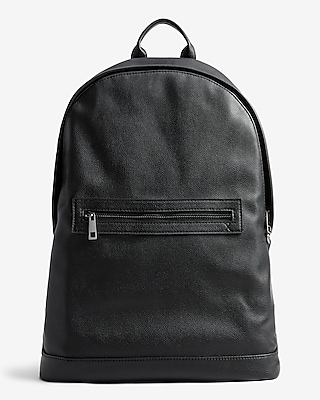 black faux leather backpack