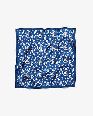 Blue Floral Pocket Square