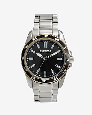 Black Dial Silver Banded Watch