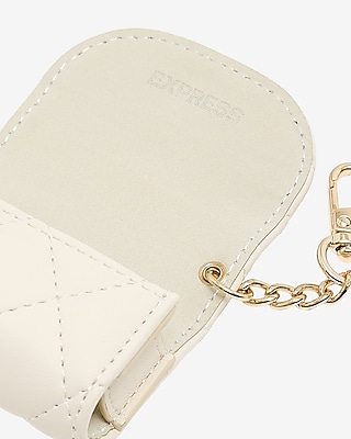 Cream Quilted Faux Leather AirPod Case