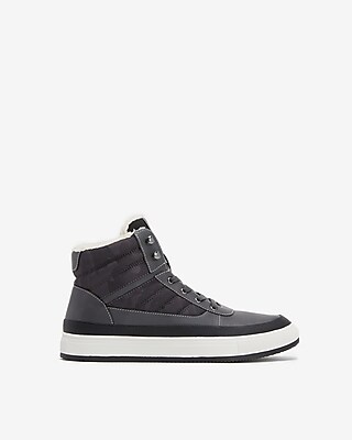 sherpa lined high top sneakers
