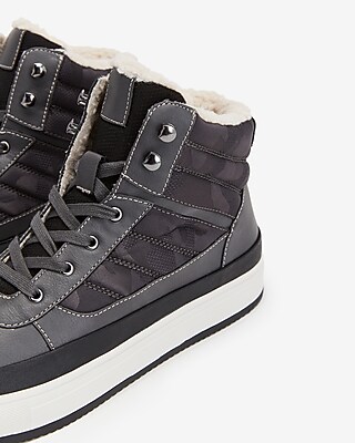 sherpa lined high top sneakers