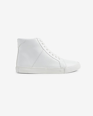 Faux Leather High Top Sneakers | Express display picture 2