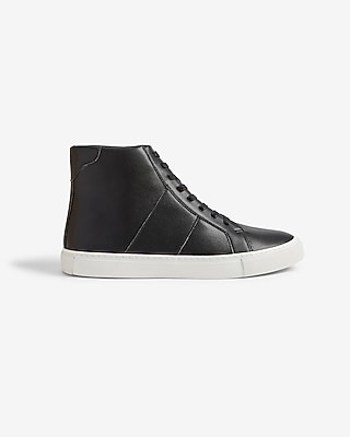 Faux Leather High Top Sneakers | Express display picture 2