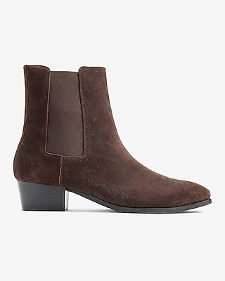 Genuine Suede Heeled Chelsea Boots