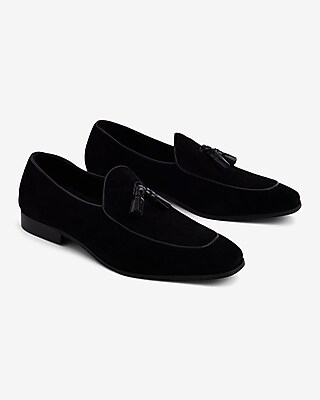 Black Genuine Suede Tassel Loafer | Express
