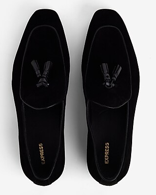 Black Genuine Suede Tassel Loafer | Express display picture 2