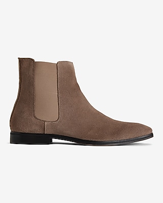 Genuine Suede Chelsea Boot Genuine Suede Dark Brown Mens Dress Chelsea Boots Almond Toe  main image 4