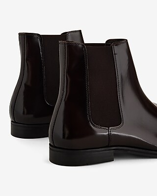 Express Black Leather Men\'s Chelsea Boots Black Genuine Leather Chelsea Boots | Express main image 3