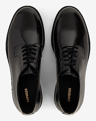 Black Genuine Leather Chunky Dress Shoe