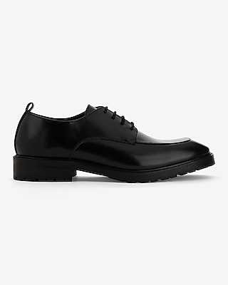 Black Genuine Leather Moc-toe Dress Shoe | Express Black Genuine Leather Moc-toe Dress Shoe | Express