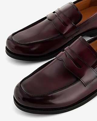 Burgundy Genuine Leather Loafer Dress Shoe | Express