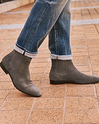 Gray suede booties hotsell