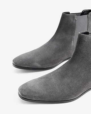 Gray Genuine Suede Chelsea Boots | Express