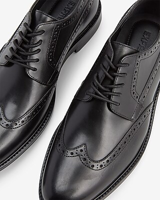 Polished Leather Perforated Dress Shoes