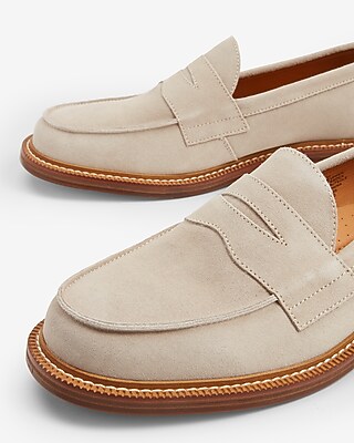 Genuine Suede Tan Loafer Dress Shoes | Express display picture 2