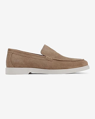 Tan Suede Slip On Everyday Performance Hybrid Loafers | Express display picture 1