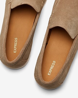 Tan Suede Slip On Everyday Performance Hybrid Loafers | Express display picture 3
