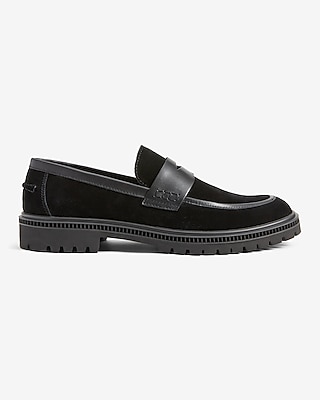 black lug loafers