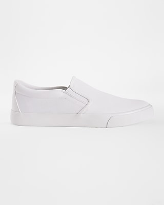 White Slip On Canvas Sneaker | Express display picture 3
