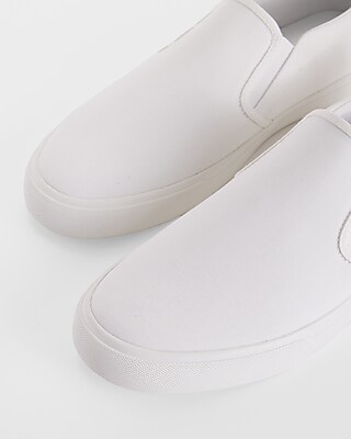 White Slip On Canvas Sneaker | Express display picture 3