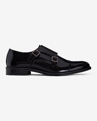 Brian Atwood X Express Brown Genuine Leather Double Monk Strap 