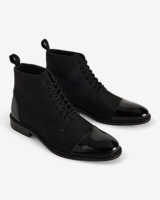 靴 TOE LACE UP LEATHER BOOTS / Black TOE LACE UP LEATHER BOOTS / Black