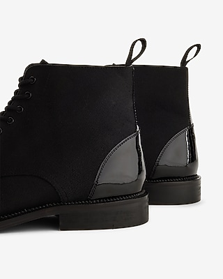 Patent Leather Cap Toe Lace Up Boot | Express display picture 1