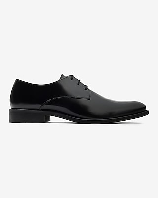 Black Leather Cap Toe Lace Up Dress Shoes